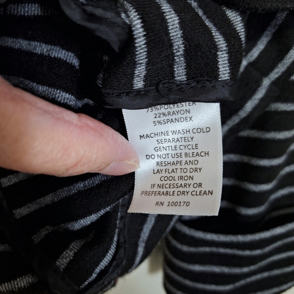 Cynthia Rowley Black Gray Stripe Office Work One Button Blazer Folded Longsleeve - Picture 7 of 9